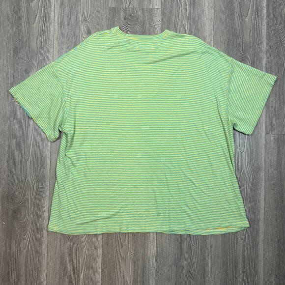 Lonely Ghost Oversized Stretchy Tee Yellow Blue Graphic Streetwear T-Shirt - Picture 4 of 6